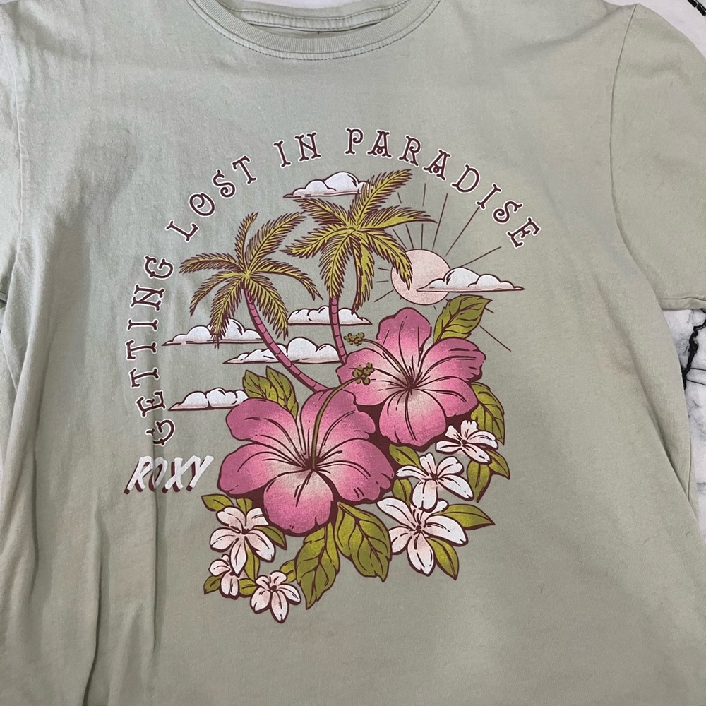 Roxy Girl Tee in Soft Green